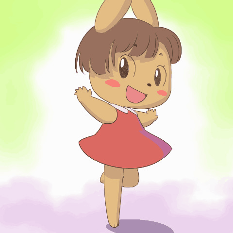 1girl animal animated animated_gif barefoot blush blush_stickers brown_eyes brown_fur brown_hair chibi dress furry green_background loli open_mouth original outstretched_arms panties rabbit rabbit_ears rabbit_girl rabbit_tail red_dress short_hair sleeveless sleeveless_dress smile spinning spread_arms standing standing_on_one_leg underwear white_panties yamanokonza