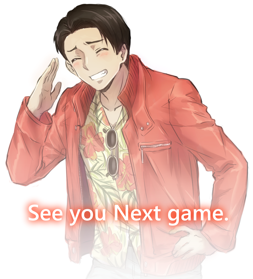 1boy black_hair blush closed_eyes eyewear_hang unworn_eyewear floral_print jacket kamen_rider kamen_rider_ex-aid_(series) kuujou_kiriya male_focus mido_(byebyebye03) red_jacket salute solo spoilers sunglasses white_background