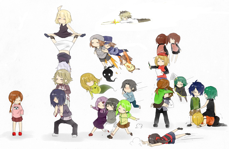 .flow 6+boys 6+girls =_= acrobatics alex_(inspiration) amnesia_(yume_nikki) annotated answered_prayers bad_id bad_pixiv_id chibi chie_(lcddem) crossover dream_book dreamarbleng dual_persona eric_(ubok) everyone falling fluorette flying ghost gorotsuki gosunago holding holding_paper inspiration iratsuki irotsuki isokishi jose_(kudaranu_mousou_no) kagerou_(witoru) kamitsuki_(yume_shousen_mousou) kazaguruma_(kudaranu_mousou_no) kitsutsuki kizutsuki kudaranu_mousou_no kurayami_(sick_mind) lcddem madoru-mu madotsuki multiple_boys multiple_crossover multiple_girls nagatsuki_(yume_wo) nijuu_yuumu older_(game) paintbrush paper ponytail running sabitsuki shovel sick_mind skirt split sword takashi_(older) toritsuki tripping ubok ubok. urotsuki usotsuki weapon witoru worktool yamitsuki yamitsuki_(sick_mind) yomika yongoh yume_2kki yume_graffiti yume_nikki yume_nisshi yume_shousen_mousou yume_wo