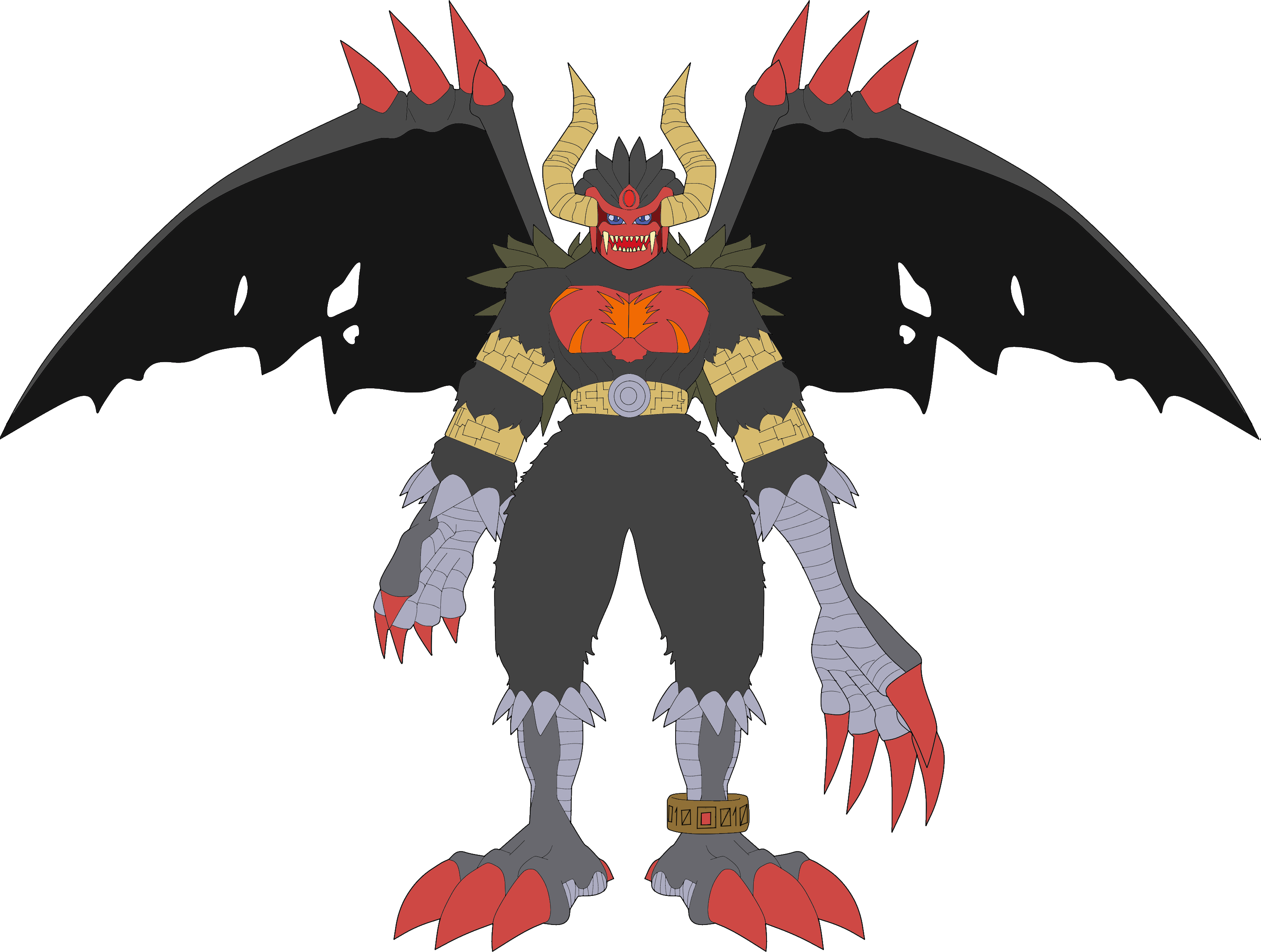 1boy belt claws demon demon_(digimon) demon_(mutant) digimon digimon_(creature) digimon_linkz highres male_focus solo wings