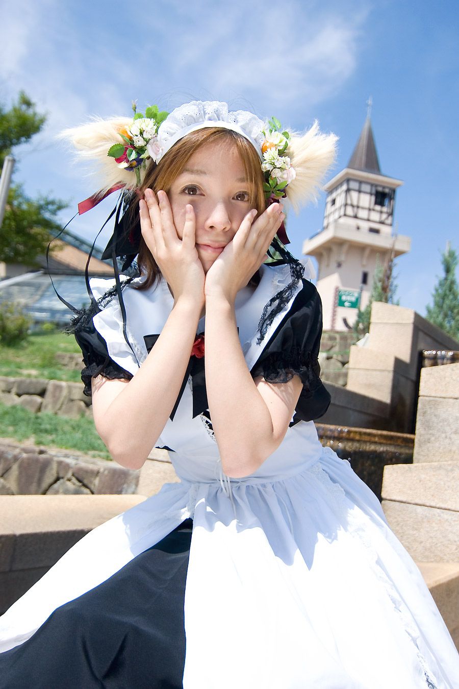 animal_ears anya apron cosplay dog_ears highres maid maid_apron photo_(medium)