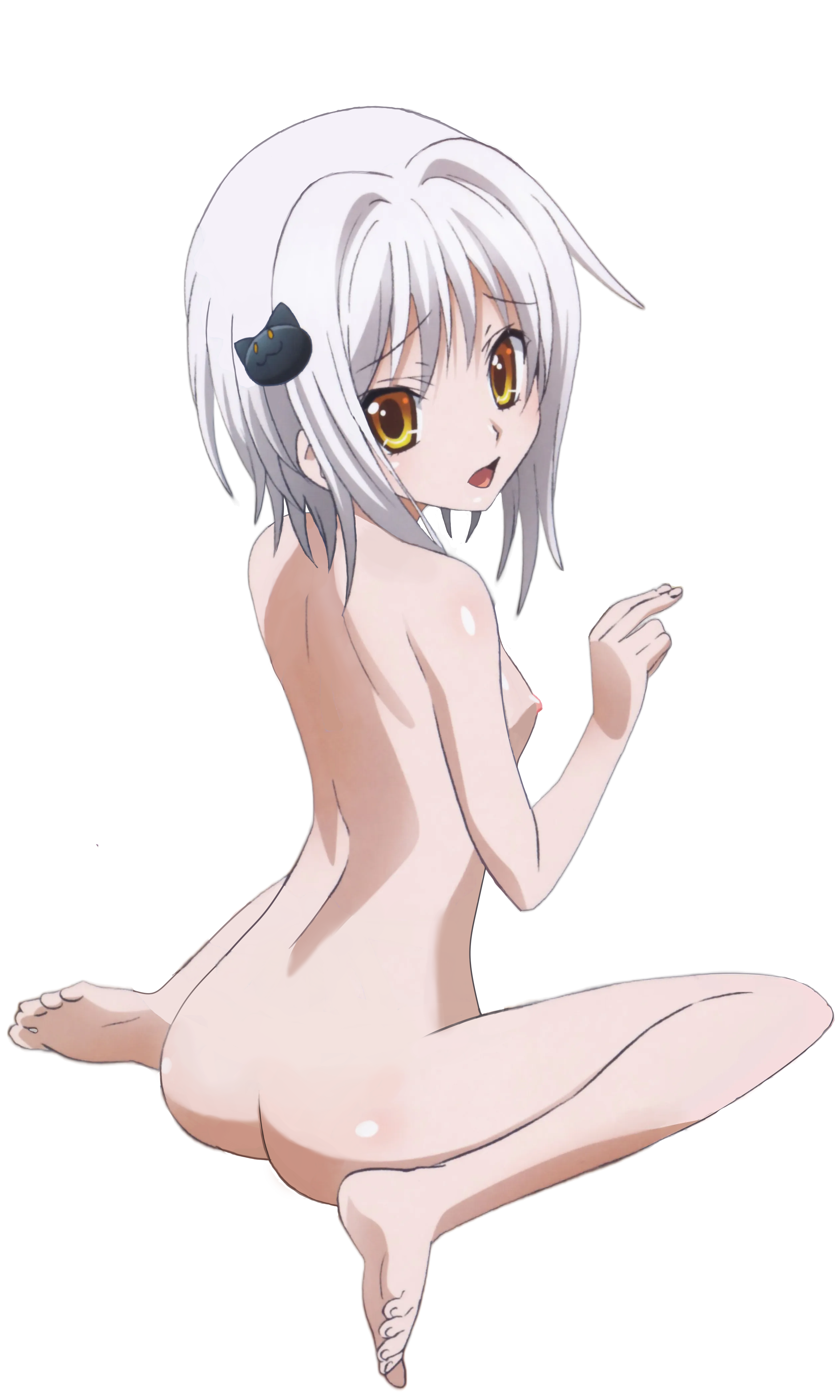 absurdres barefoot breasts high_school_dxd highres nude small_breasts toujou_koneko yellow_eyes