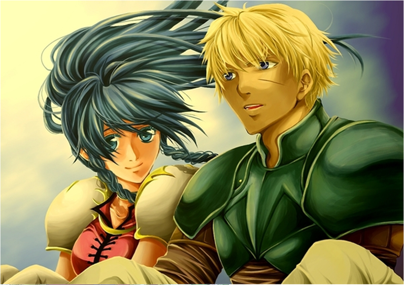 aqua_eyes aqua_hair armor belt blonde_hair blue_eyes blue_hair braid cormag_(fire_emblem) couple fire_emblem fire_emblem:_the_sacred_stones happy long_hair nintendo open_mouth pants pegasus_knight_uniform_(fire_emblem) ponytail princess purple_eyes scar see-through_clothes short_hair sitting talking tana_(fire_emblem) thighhighs twin_braids wind wyvern_rider