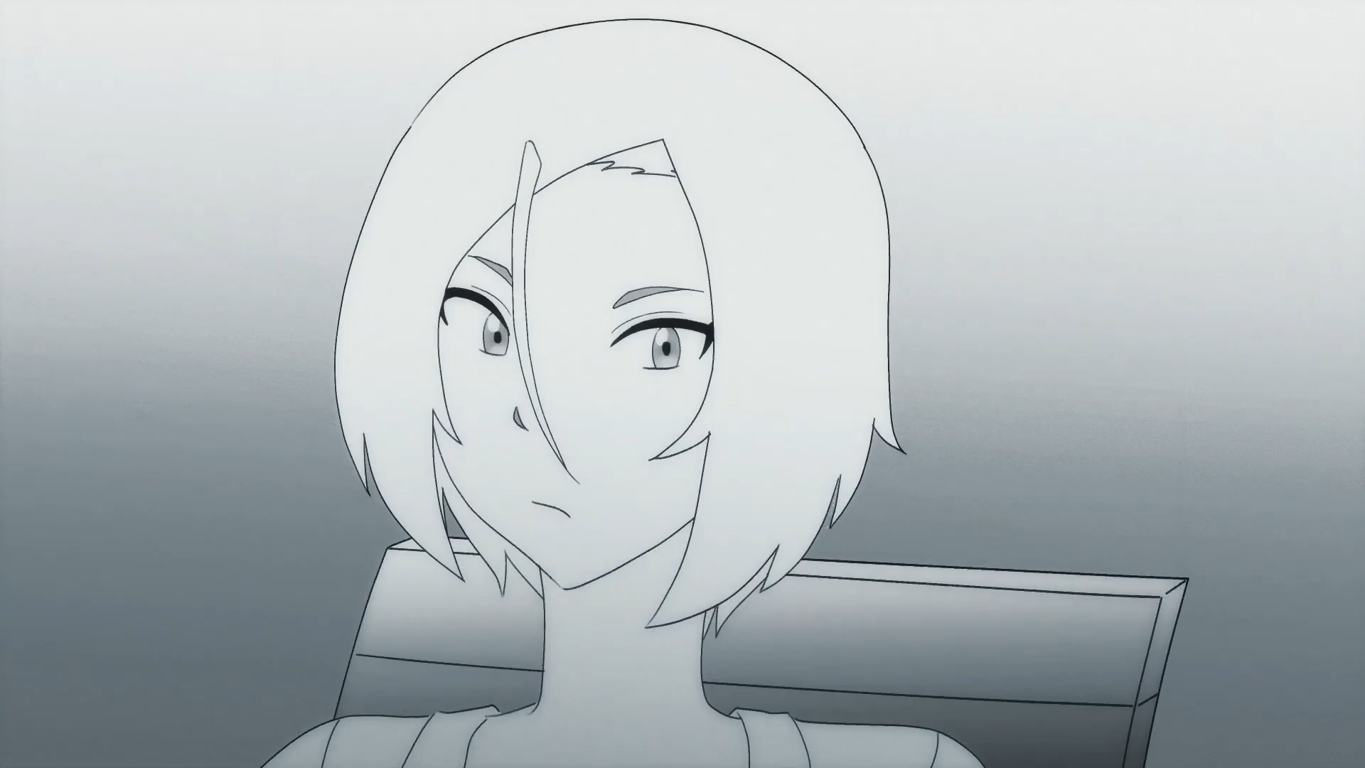 1girl chair digimon female_focus highres himekawa_maki looking_at_viewer short_hair solo