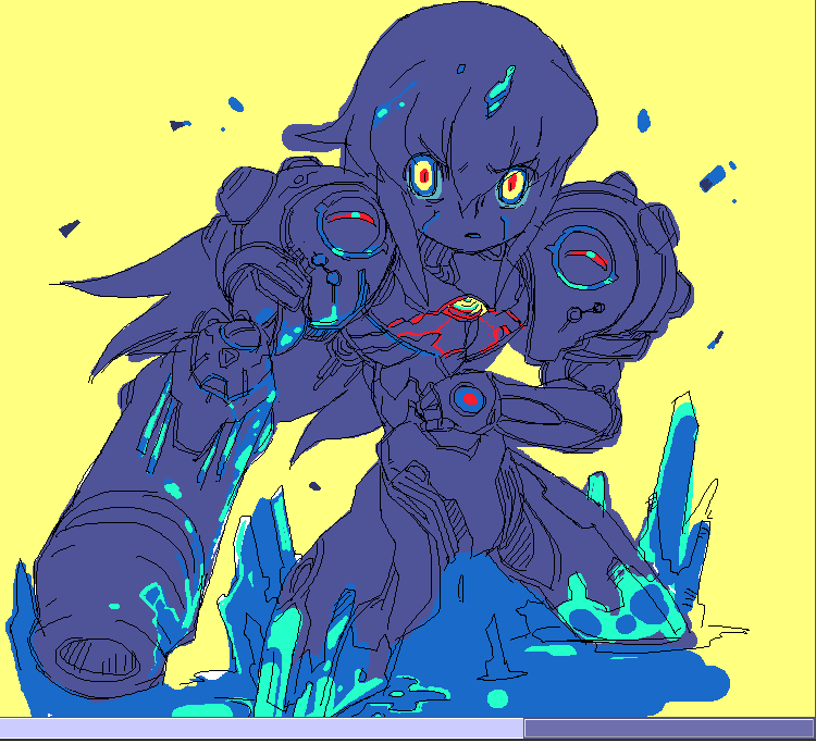 1girl armor bad_id bad_pixiv_id corruption female_focus metata metroid metroid_prime_3:_corruption nintendo oekaki phazon power_armor samus_aran solo varia_suit
