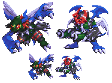 bug claws digimon dinobeemon dragon exoskeleton fusion lowres paildramon spikes tail wings