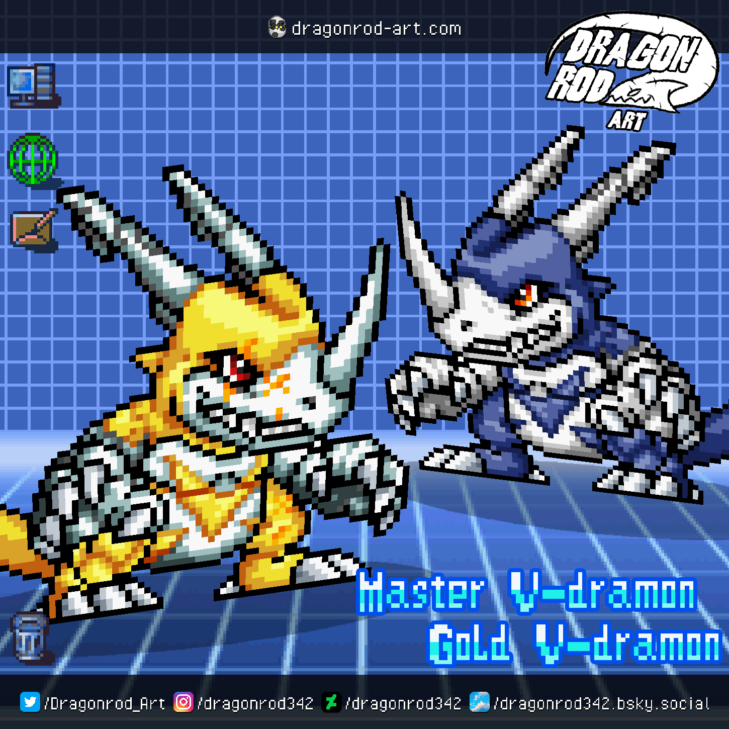 claws digimon digimon_(creature) dragon goldv-dramon highres horns masterv-dramon sharp_teeth teeth