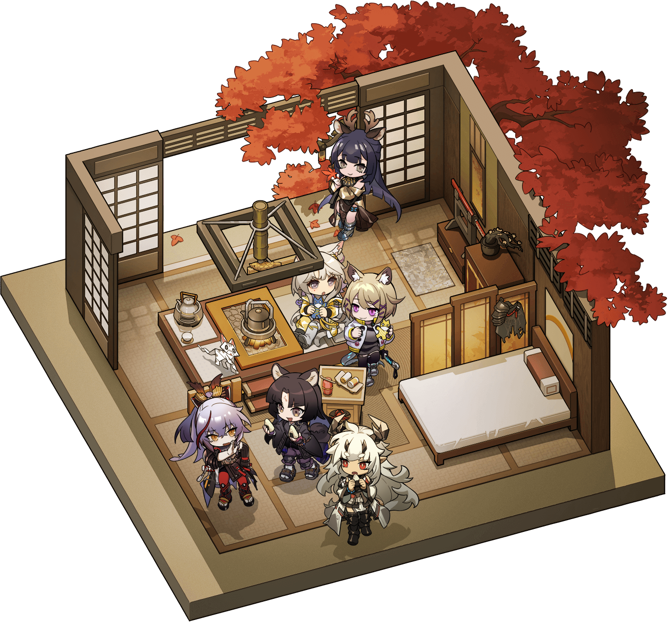 :o akafuyu_(arknights) animal_ear_fluff animal_earrings animal_ears antlers arknights armor armored_boots artist_request autumn_leaves beads bed belt black_dress black_footwear black_hair black_nails black_shirt black_tail black_thighhighs blonde_hair blunt_bangs blunt_ends boots bracelet brown_eyes cabinet cat_ears cat_girl cat_tail center-flap_bangs coat colored_inner_hair deer_antlers deer_ears deer_girl deformed detached_sleeves dog_ears dog_girl dog_tail double-parted_bangs dress earrings facial_mark folding_screen food forehead_mark from_above full_body geta gloves grey_eyes grey_hair grey_shirt grey_tail hair_between_eyes hair_bun hair_ornament hairpin hibachi_(object) highres holding holding_paper horns indoors infection_monitor_(arknights) isometric jacket japanese_armor japanese_clothes jewelry katana kazemaru_(arknights) kettle kimono knee_pads leaf long_hair long_sleeves maple_leaf maple_tree matoimaru_(arknights) mixed_horns mole mole_under_eye multicolored_hair multiple_hairpins multiple_horns necklace no_nose off_shoulder official_art oni onigiri open_clothes open_coat open_jacket open_mouth origami pants paper pillow plant platform_footwear pointy_ears potted_plant pouch prayer_beads purple_eyes purple_gloves purple_hair purple_pants red_eyes red_hair red_pants rejection ringed_eyes saga_(arknights) shirt shoes short_eyebrows shouji single_side_bun single_thigh_boot sliding_doors smile stop_(gesture) streaked_hair striped_clothes striped_shirt sword tail tatami thick_eyebrows thigh_boots thighhighs transparent_background tree tsukinogi_(arknights) utage_(arknights) very_long_hair weapon weapon_stand white_belt white_coat white_footwear white_jacket wide_sleeves x_hair_ornament yellow_eyes yellow_jacket yellow_shirt