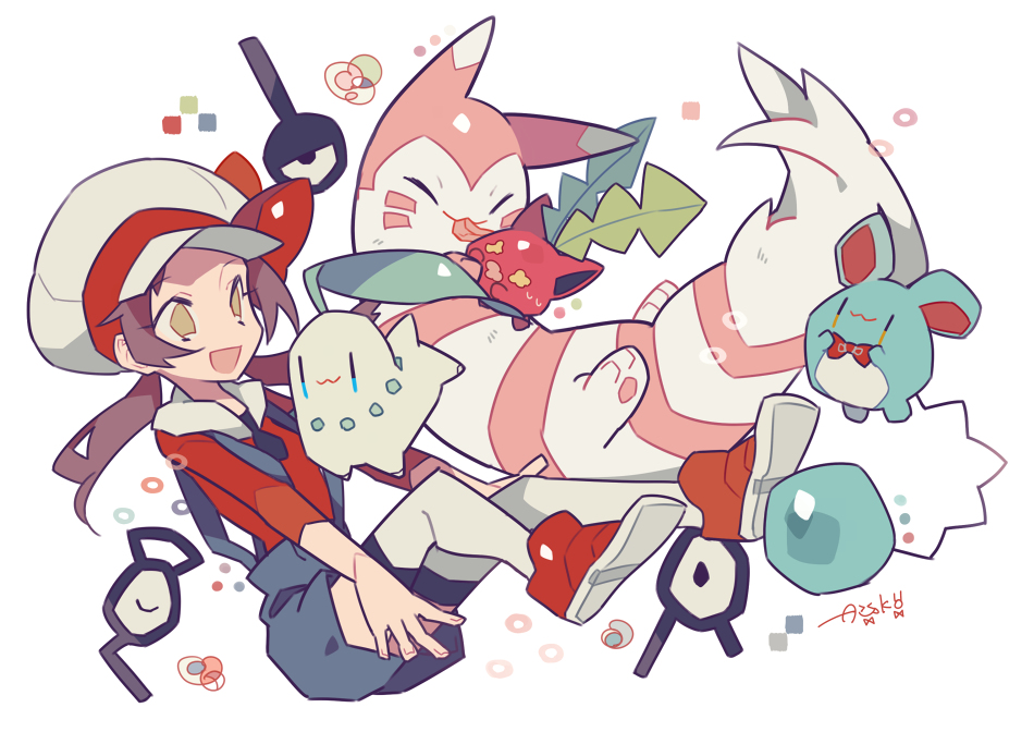 auko chikorita furret game_freak gen_2_pokemon hoppip lyra_(pokemon) marill nintendo pokemon pokemon_hgss unown unown_! unown_r unown_s