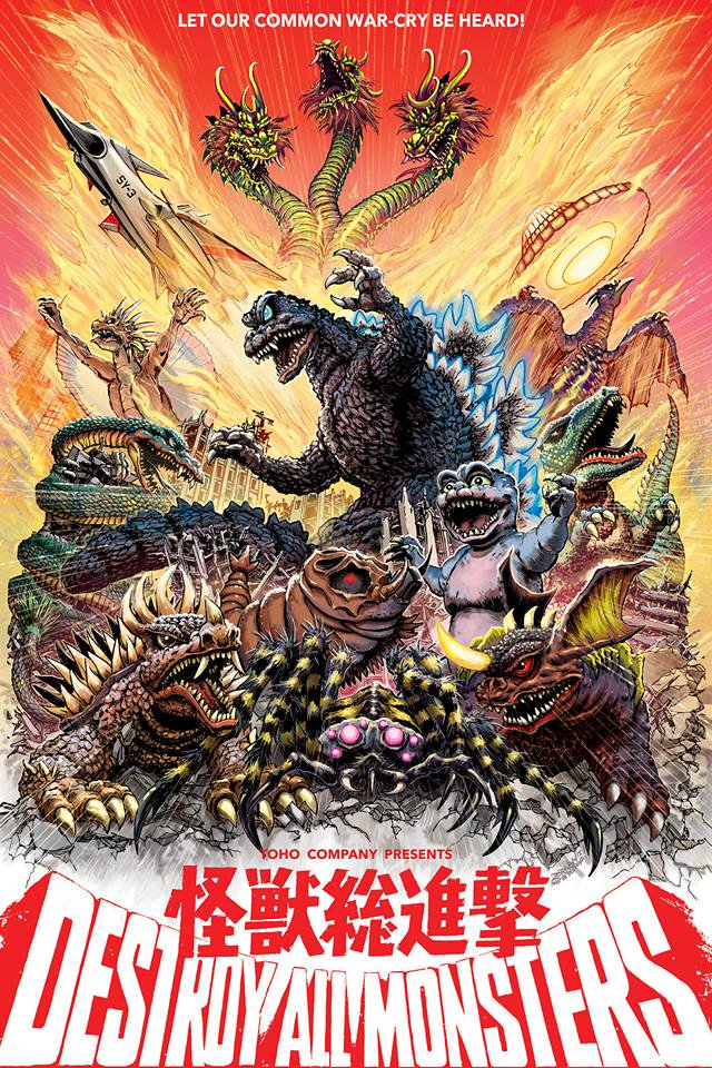 aircraft airplane alien anguirus baby baragon_(godzilla) blue_eyes bug caterpillar city conjoined destroy_all_monsters destruction dinosaur dragon eastern_dragon father_and_son fire_dragon_(godzilla) giant giant_monster glowing glowing_eyes glowing_horn glowing_spikes godzilla godzilla_(series) gorosaurus horns hydra jeff_zornow kaiju kilaak_ufo king_ghidorah kumonga manda_(godzilla) military military_vehicle minilla monster moonlight_sy-3 mothra movie_poster multiple_heads no_humans parent_and_child parody pterosaur purple_eyes red_eyes rodan sea_monster sea_serpent silkworm single_horn space_monster spacecraft spaceplane spaceship spider style_parody toho ufo varan
