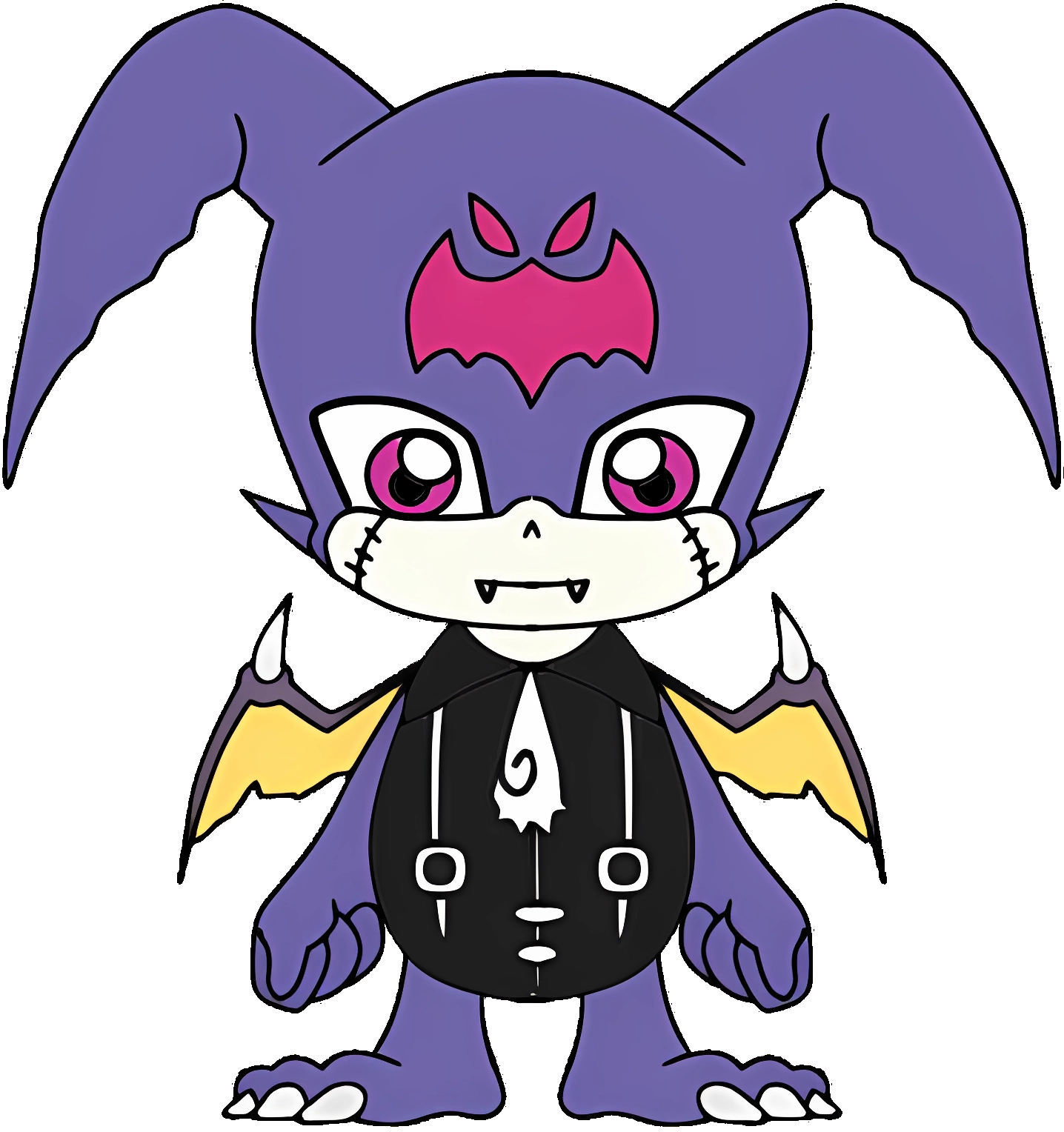 1boy claws digimon digimon_(creature) fangs highres male_focus petitmamon purple_eyes solo wings
