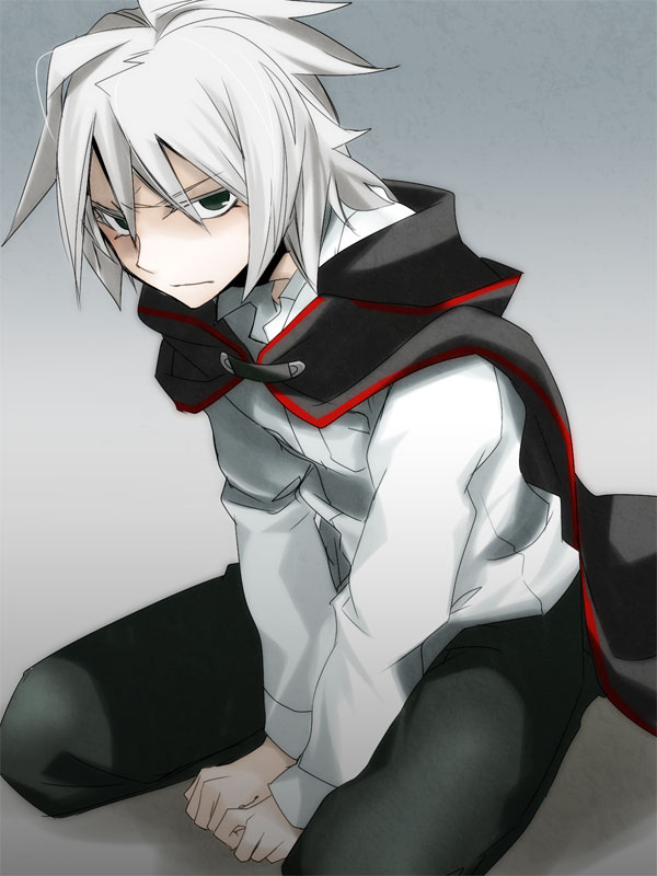 1boy black_eyes blush cape child grey_hair inazuma_eleven inazuma_eleven_(series) male_focus mudomudo solo tagme yamino_kageto