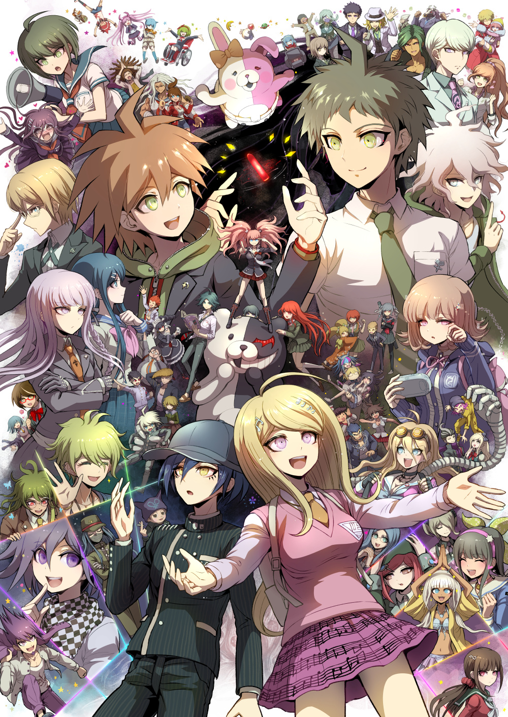 6+boys 6+girls absolutely_everyone ahoge akamatsu_kaede amami_rantaro ando_ruruka android armor asahina_aoi backpack bag baseball_cap beamed_sixteenth_notes bear beard black_hair black_jacket blazer blonde_hair blue_eyes blue_hair braid breasts brown_hair bullet carrying celestia_ludenberg chabashira_tenko chair checkered_clothes checkered_scarf chef_hat closed_eyes commentary_request covered_mouth crossed_arms daimon_masaru_(danganronpa) danganronpa danganronpa:_trigger_happy_havoc danganronpa_(series) danganronpa_2:_goodbye_despair danganronpa_3_(anime) danganronpa_another_episode:_ultra_despair_girls danganronpa_kirigiri danganronpa_v3:_killing_harmony dark-skinned_male dark_skin dreadlocks eighth_note enoshima_junko everyone facial_hair fat finger_to_mouth fortissimo fujisaki_chihiro fukawa_toko gekkogahara_miaya glasses gokuhara_gonta great_gozu green_eyes green_hair hagakure_yasuhiro hair_between_eyes hair_ornament hair_ribbon hairband hairclip hanamura_teruteru handheld_game_console harukawa_maki hat heart highres hinata_hajime hood hoodie hope&#039;s_peak_academy_school_uniform hoshi_ryoma ikusaba_mukuro iruma_miu ishimaru_kiyotaka izayoi_sounosuke jacket jacket_on_shoulders k1-b0 kemuri_jataro kirigiri_kyoko kizakura_kouichi koizumi_mahiru komaeda_nagito kuwata_leon kuzuryu_fuyuhiko large_breasts long_hair maizono_sayaka mask matsuda_yasuke mechanical_arms medium_breasts mioda_ibuki mitarai_ryota mole mole_under_mouth momota_kaito monokuma monomi_(danganronpa) multiple_boys multiple_girls munakata_kyousuke musical_note musical_note_hair_ornament musical_note_print naegi_komaru naegi_makoto nakajima_kanon nanami_chiaki necktie nidai_nekomaru ogami_sakura oma_kokichi open_mouth otonashi_ryouko owada_mondo owari_akane pants peeking_out pekoyama_peko pink_eyes pink_hair pleated_skirt poster_(medium) power_armor princess_carry purple_eyes purple_hair quarter_note rabbit randoseru red_hair ribbon rico_(danganronpa) saihara_shuichi saionji_hiyoko samidare_yui scarf school_uniform serafuku shingetsu_nagisa shinguji_korekiyo shirogane_tsumugi shirt short_hair short_sleeves simple_background single_mechanical_arm skirt small_breasts smile soda_kazuichi sonia_nevermind spacecraft spiked_hair spoilers musical_staff sweater_vest tanaka_gundham tengan_kazuo togami_byakuya togami_byakuya_(danganronpa_2) tojo_kirumi towa_monaca tsumiki_mikan twintails wheelchair white_background white_gakuran white_shirt yamada_hifumi yonaga_angie youko-shima yukizome_chisa yumeno_himiko