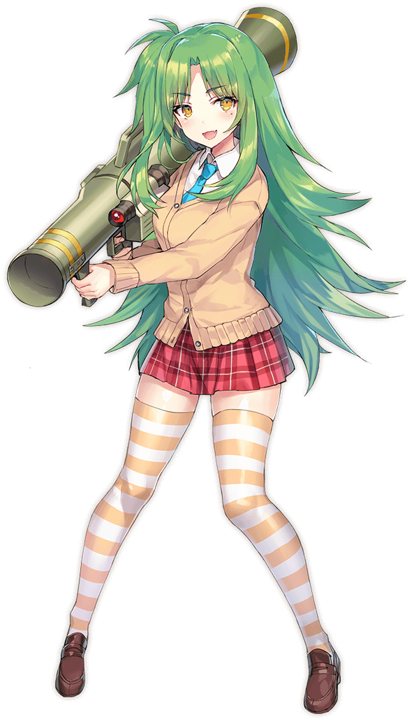 blue_necktie brown_shoes bullet_girls bullet_girls_phantasia cardigan carl_gustaf_recoilless_rifle collared_shirt fang green_hair kishino_remi loafers long_hair long_sleeves miniskirt mole mole_under_eye momoko_(momopoco) necktie official_art open_mouth photoshop_(medium) plaid_clothes plaid_skirt red_skirt rocket_launcher shirt shoes skin_fang skirt solo standing striped_clothes striped_thighhighs thighhighs transparent_background weapon yellow_eyes zettai_ryouiki