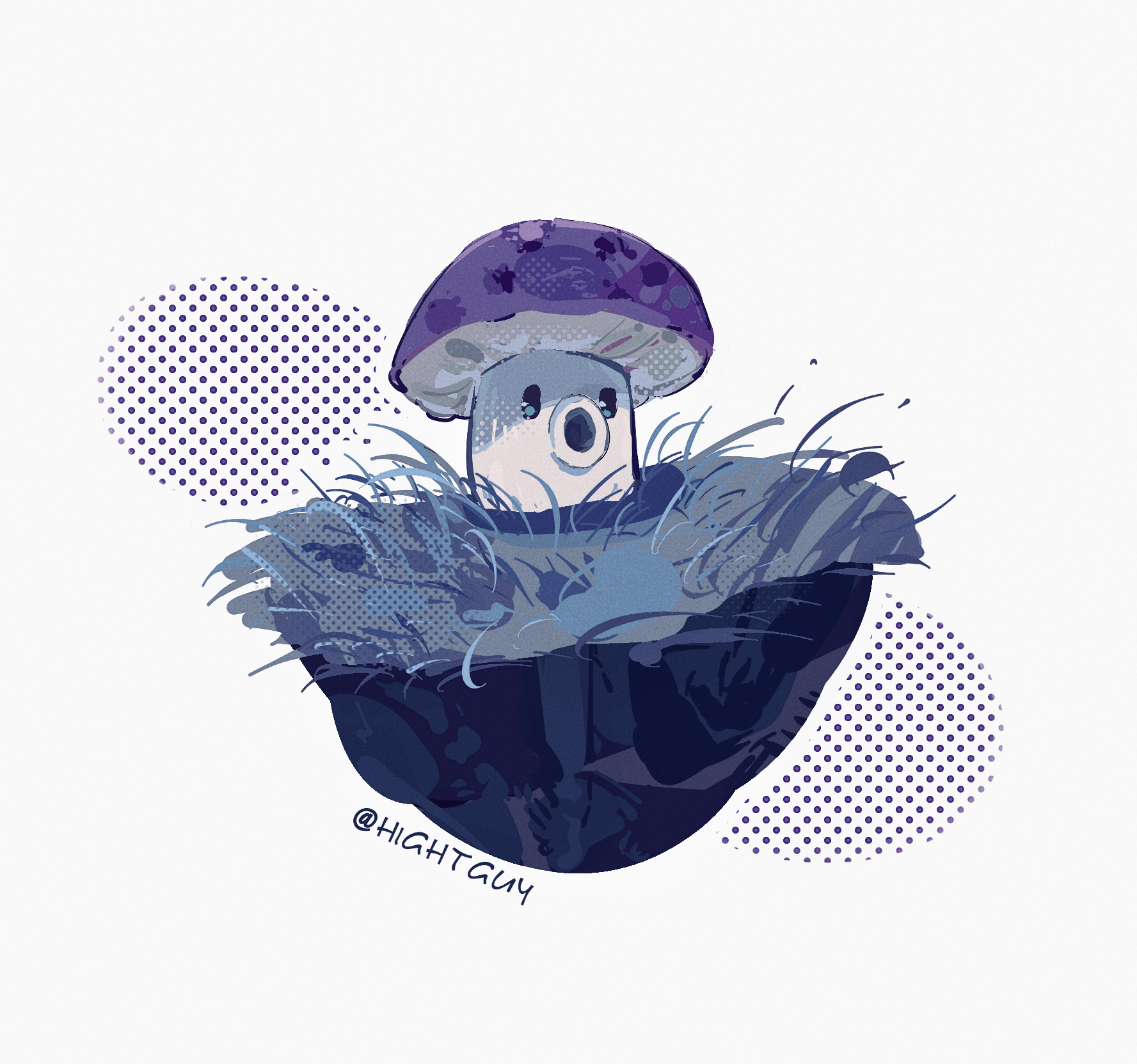 grass highres hightguy no_humans plant plants_vs_zombies puff-shroom_(plants_vs_zombies) soil white_background