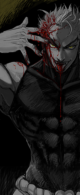 1boy bleeding blood blood_on_face dio_brando fangs fingernails jojo_no_kimyou_na_bouken male_focus merumeru626 self-harm sharp_fingernails sleeveless sleeveless_turtleneck solo stardust_crusaders tongue tongue_out turtleneck vampire yellow_eyes