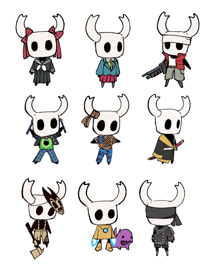 1other 9s_(nier:automata) 9s_(nier:automata)_(cosplay) axe bendy_and_the_ink_machine black_kimono black_sailor_collar black_serafuku black_shirt black_skirt blindfold boots bow character_request chidouin_sara chidouin_sara_(cosplay) commentary_request copyright_request cosplay cosplay_request drumsticks holding holding_axe hollow_eyes hollow_knight horns japanese_clothes jewelry katana katana_zero kimi_ga_shine kimono knight_(hollow_knight) korean_commentary looking_at_viewer marco_rossi marco_rossi_(cosplay) mask mask_on_head metal_slug multiple_views necklace nier:automata nier_(series) ocohc patchwork_clothes red_bow sailor_collar school_uniform serafuku shirt simple_background skirt sword weapon white_background yellow_boots zero_(katana_zero) zero_(katana_zero)_(cosplay)