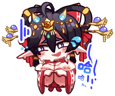 1girl areola_slip averting_eyes black_hair breast_curtains breasts chibi chibi_only chinese_commentary chinese_text hair_ornament hair_rings hair_stick haitai_(haitai_umita) haitai_umita index_fingers_together indie_virtual_youtuber inverted_nipples large_breasts looking_at_viewer lowres nervous_sweating nontraditional_miko pointy_ears purple_eyes solo sweat sweatdrop virtual_youtuber