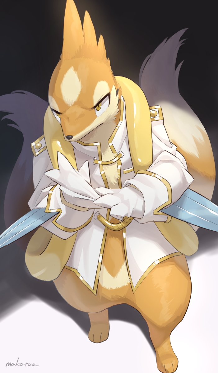 artist_name clothed_pokemon floatzel gen_4_pokemon gloves highres jacket makoto_ikemu nintendo no_humans pokemon pokemon_(creature) shadow signature solo watermark white_gloves white_jacket