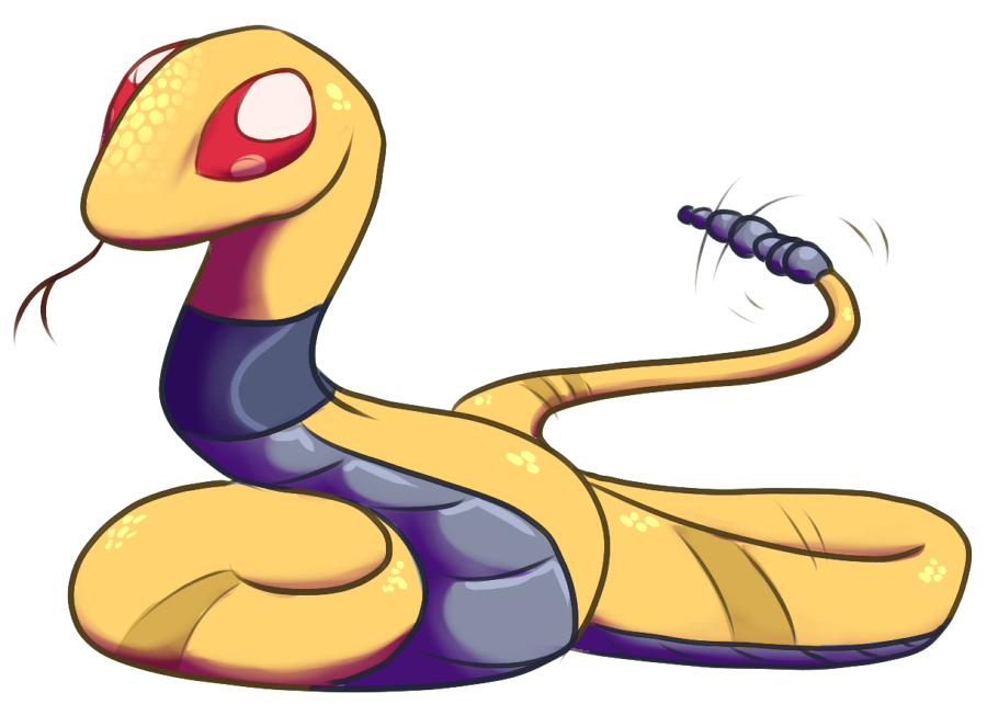 beedrill ekans forked_tongue fusion gen_1_pokemon nintendo no_humans pokemon pokemon_(creature) rattlesnake red_eyes solo tongue
