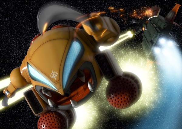 b-parts battle claw_(weapon) energy_beam fangs fighting gundam mecha mobile_suit_gundam robographer robot rx-78-2_gundam shield space sparks weapon zakrello