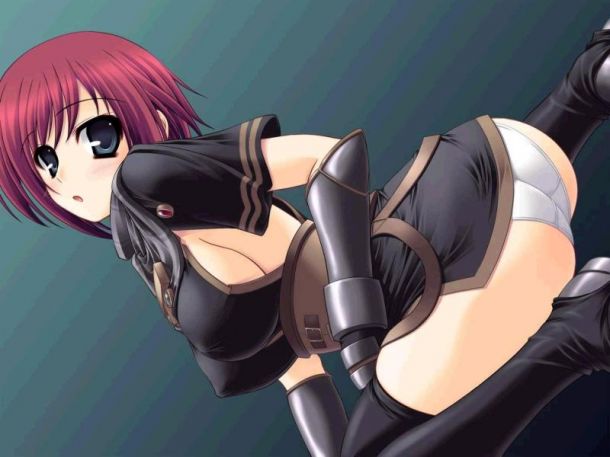 abu ass blush breasts impossible_clothes impossible_shirt nel_zelpher panties red_hair shirt sideboob square_enix star_ocean star_ocean_till_the_end_of_time underwear