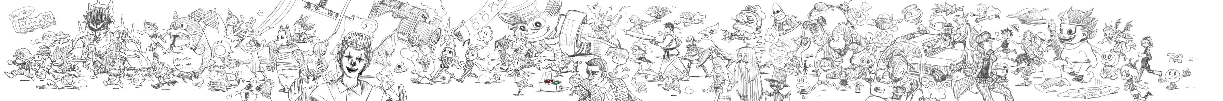 00s 1980s_(style) 6+boys 6+girls absolutely_everyone absurdres annotation_request anpanman anpanman_(character) arle_nadja arsene_lupin_iii atom_(tetsuwan_atom) baikinman batako_(anpanman) beagle black_cat bomberman bowser bulma capcom car carbuncle_(puyopuyo) cat chibi_maruko-chan child chocobo commentary_request crossover currypanman death_note dokin-chan donkey_kong donkey_kong_(series) doraemon doraemon_(character) dorami dr._slump dr._wily_(mega_man) draco_centauros dragon_ball dragon_quest duke_tougou edogawa_conan egg everyone final_fantasy flying_nimbus fuguta_sazae gachapin ganbare_goemon gegege_no_kitarou gen_1_pokemon golgo_13 goomba gouda_takeshi greyscale hamtaro_(series) hasunoue_keroppi hello_kitty highres hirake!_ponkikki hokuto_no_ken honekawa_suneo ikeda_keisuke impact_(ganbare_goemon) inoue_toro jam_ojisan jiji_(majo_no_takkyuubin) jojo_no_kimyou_na_bouken kaze_no_tani_no_nausicaa kenshiro kero_kero_keroppi keroppi kirby kirby_(series) kitarou kiteretsu_daihyakka kodansha konjiki_no_gash!! koopa_clown_car korosuke kuujou_joutarou legendary_pokemon link long_image luigi lupin_iii madou_monogatari majo_no_takkyuubin mario mario_(series) mcdonald's medama_oyaji mega_man_(character) mega_man_(classic) mega_man_(series) mega_man_legends_(series) mega_man_x_(series) mehve meitantei_conan mew_(pokemon) monkey_d._luffy monochrome moomin moomintroll mother_(series) mother_2 motor_vehicle mukku multiple_boys multiple_girls mumintrollet mythical_pokemon namco naruto naruto_(series) nausicaa ness_(mother_2) nintendo nobi_nobita norimaki_arale oldschool one_piece pac-man pac-man_(game) peanuts_(comic) pikachu pikmin_(creature) pikmin_(series) pokemon pokemon_(creature) police princess_peach princess_zelda puyopuyo retro_artstyle roll_(mega_man) ryu_(street_fighter) sakura_momoko sanrio sazae-san sega shokupanman shounen_jump slime_(dragon_quest) slime_(substance) snoopy son_goku sonic_(series) sonic_the_hedgehog street_fighter street_fighter_i studio_ghibli super_mario_bros._1 super_mario_world tetsuwan_atom the_legend_of_zelda thomas_the_tank_engine toei_animation tonari_no_totoro totoro traditional_media uchiha_sasuke ufo uzumaki_naruto wally_(where's_wally) wario where's_wally wide_image yagami_light yoshi yoshi_egg zenigata_kouichi