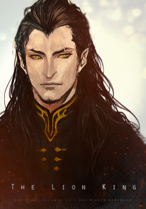 1boy black_hair collared_shirt colored_sclera copyright_name disney facial_hair green_eyes j_(onose1213) long_hair male_focus personification scar scar_(the_lion_king) shirt solo the_lion_king upper_body yellow_sclera