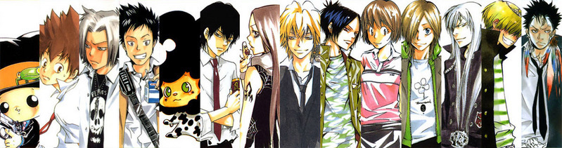 00s 2girls 6+boys afro animal_print basil belphegor_(katekyo belphegor_(reborn) bianchi black_hair black_jacket blonde_hair blue_hair boy_cow brown_hair camouflage cherry cow_print dark_skin dino_cavallone drinking_straw everyone family feathers fedora food formal_clothes fruit gokudera_hayato green_eyes grey_hair gun hat hibari_kyouya jacket jewelry juice katekyo_hitman_reborn! lambo leon_(reborn) lizard long_hair mother_and_son multicolored_hair multiple_boys multiple_girls necklace necktie pink_shirt reborn rokudou_mukuro sawada_nana sawada_tsunayoshi scar school_uniform shirt short_hair siblings skull spiked_hair striped_clothes striped_shirt suit superbi_squalo tattoo two-tone_hair weapon white_hair white_shirt xanxus yamamoto_takeshi