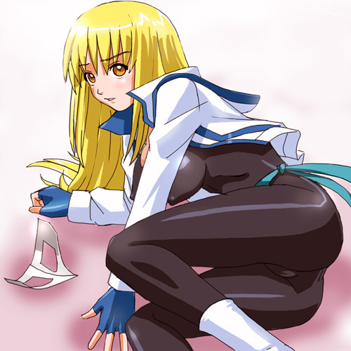 00s 1girl blonde_hair cameltoe covered_erect_nipples female_focus gear_fighter_dendou gear_senshi_dendou haruyama_kazunori lowres mask solo tagme vega_(dendoh)