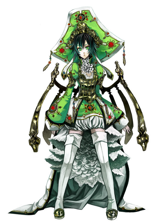 00s black_hair boots green_eyes hat osamu_(jagabata) seth_nightroad short_hair solo thigh_boots thighhighs trinity_blood