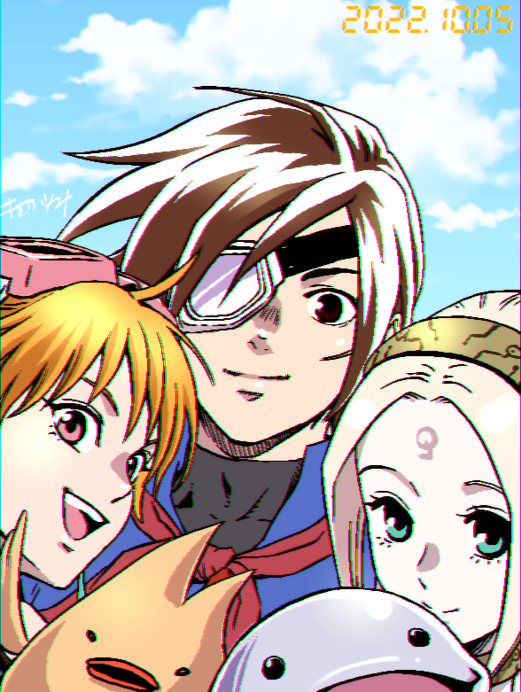 1boy 2girls aika_(eternal_arcadia) cupil eternal_arcadia fina_(eternal_arcadia) kyotuka multiple_girls sega vyse