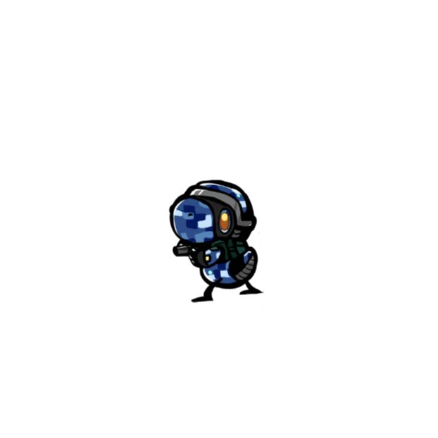 commandramon digimon digimon_(creature) gun looking_at_viewer solo tail weapon yellow_eyes