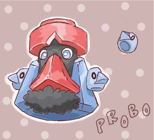 artist_request black_hair blue_eyes facial_hair full_body gen_4_pokemon hat lowres moai mustache nintendo no_humans nose pokemon pokemon_(creature) probopass red_hat solo text_focus