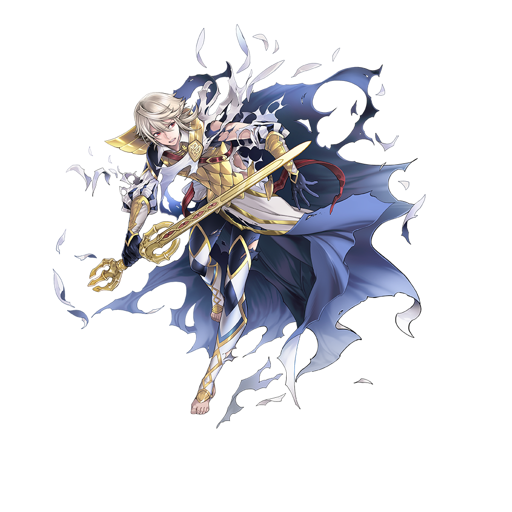 armor blue_gloves corrin_(fire_emblem) corrin_(male)_(fire_emblem) corrin_(male)_(resplendent)_(fire_emblem) fire_emblem fire_emblem_fates fire_emblem_heroes gloves multiple_boys nintendo official_alternate_costume official_art pointy_ears red_eyes scale_armor solo toeless_legwear toyota_saori two-tone_cape