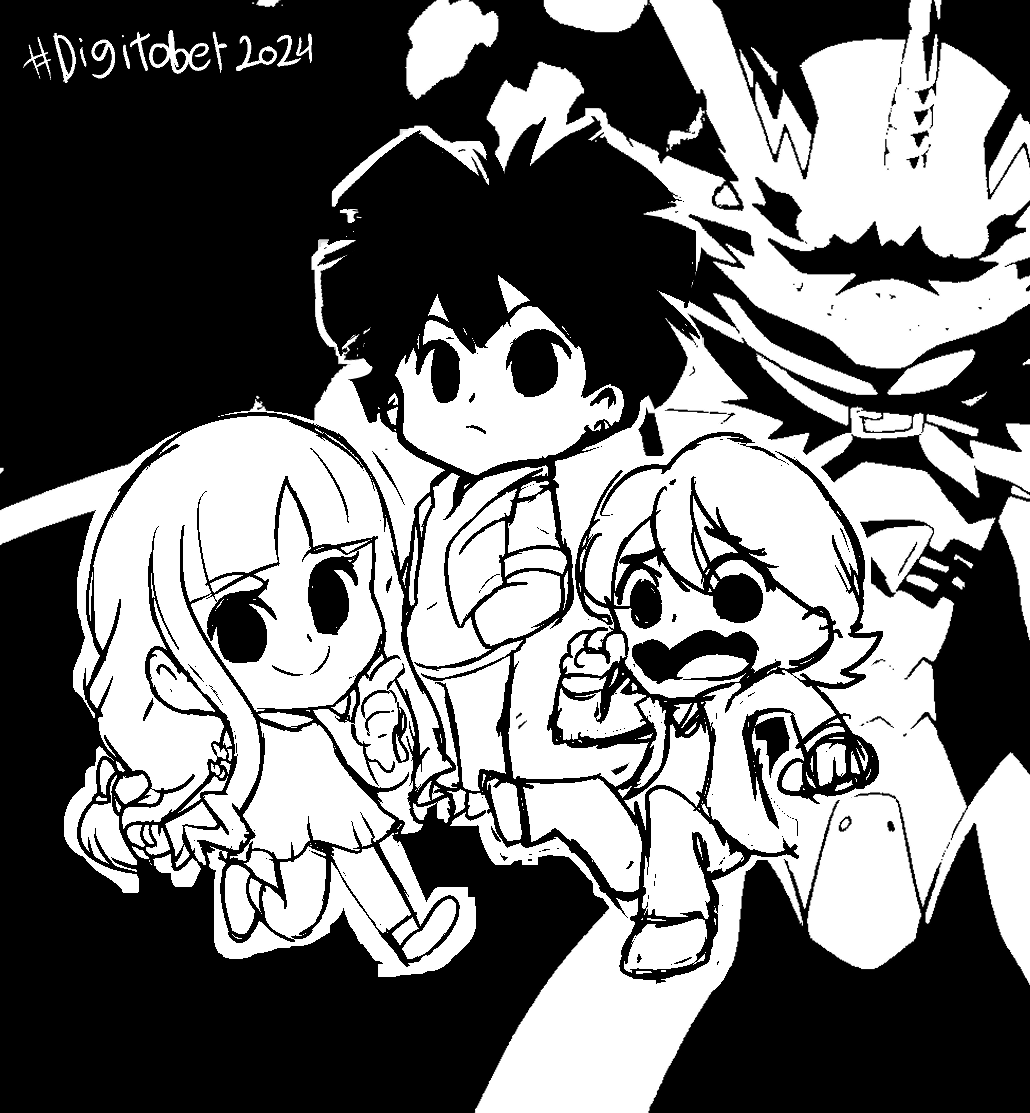 amanokawa_hiro digimon digimon_(creature) gulusgammamon happy higashimitarai_kiyoshiro looking_at_viewer smile tsukiyono_ruli