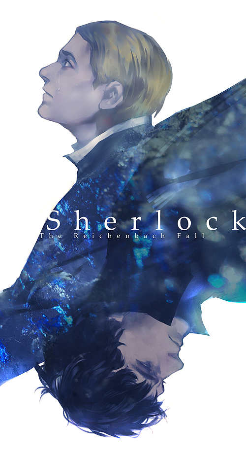 2boys animification black_hair brown_hair english_text john_hamish_watson multiple_boys rei_(sanbonzakura) sherlock_(bbc) sherlock_holmes sherlock_holmes_(sherlock) short_hair spoilers tears the_adventures_of_sherlock_holmes upside-down