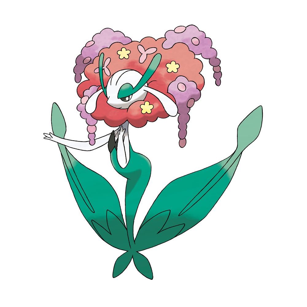 artist_request closed_mouth eyelashes florges florges_(red_flower) full_body gen_6_pokemon nintendo official_art pokemon pokemon_(creature) pokemon_focus pokemon_xy simple_background smile solo third-party_source white_background