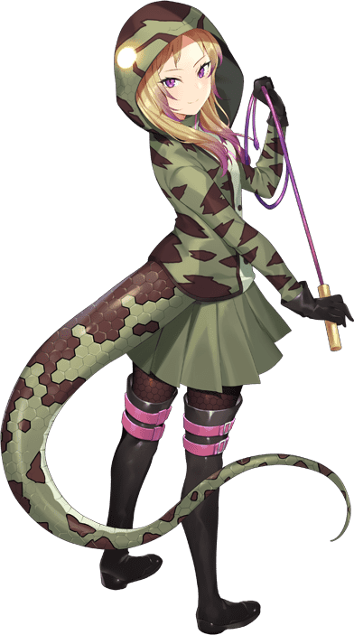 1girl african_rock_python_(kemono_friends) full_body game_cg kemono_friends kemono_friends_kingdom looking_at_viewer official_art solo tachi-e transparent_background