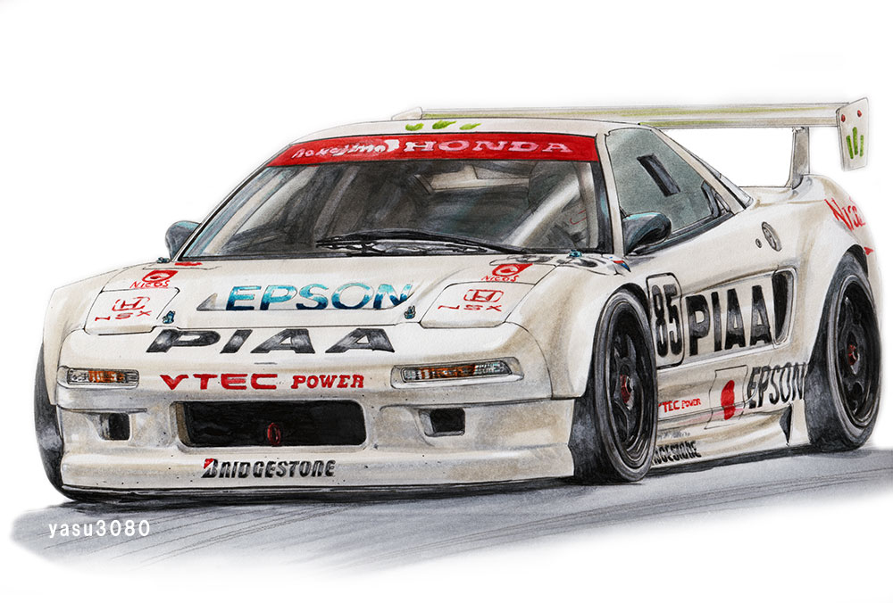 1other ambiguous_gender artist_name bridgestone car driving helmet honda honda_nsx motor_vehicle race_vehicle racecar real_life road spoiler_(automobile) vehicle_focus vehicle_name white_background yasuyuki3080