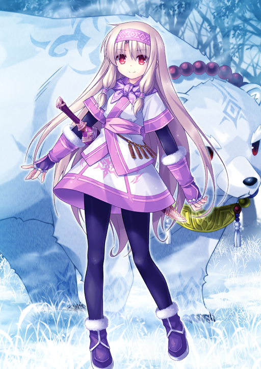 1girl ainu_clothes animal bandana bandana_around_neck bear black_(artist) black_pantyhose black_shirt boots closed_mouth fate/grand_order fate_(series) fingerless_gloves full_body fur-trimmed_boots fur-trimmed_gloves fur_trim gloves hair_tie headband japanese_clothes kimono layered_sleeves long_hair long_sidelocks long_sleeves looking_at_viewer low-tied_sidelocks miniskirt official_art pantyhose pink_gloves pink_headband pink_sash purple_bandana purple_boots red_eyes sash sheath sheathed shirou_(bear)_(fate) shirt short_over_long_sleeves short_sleeves sidelocks sitonai_(fate) skirt smile solo standing sword third-party_source variant_set very_long_hair weapon white_background white_hair