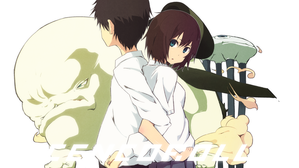 blue_eyes brown_hair cenco cencoroll character_request iku_ki monster school_uniform short_hair tetsu_(cencoroll) yuki_(cencoroll)
