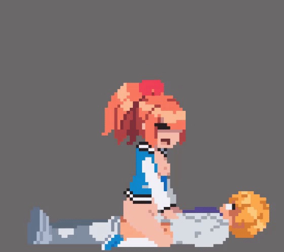 breasts kamuo kunio-kun_series kyoko_(kunio-kun) large_breasts lewd_city_girls pixel_art river_city_girls thick_thighs thighs