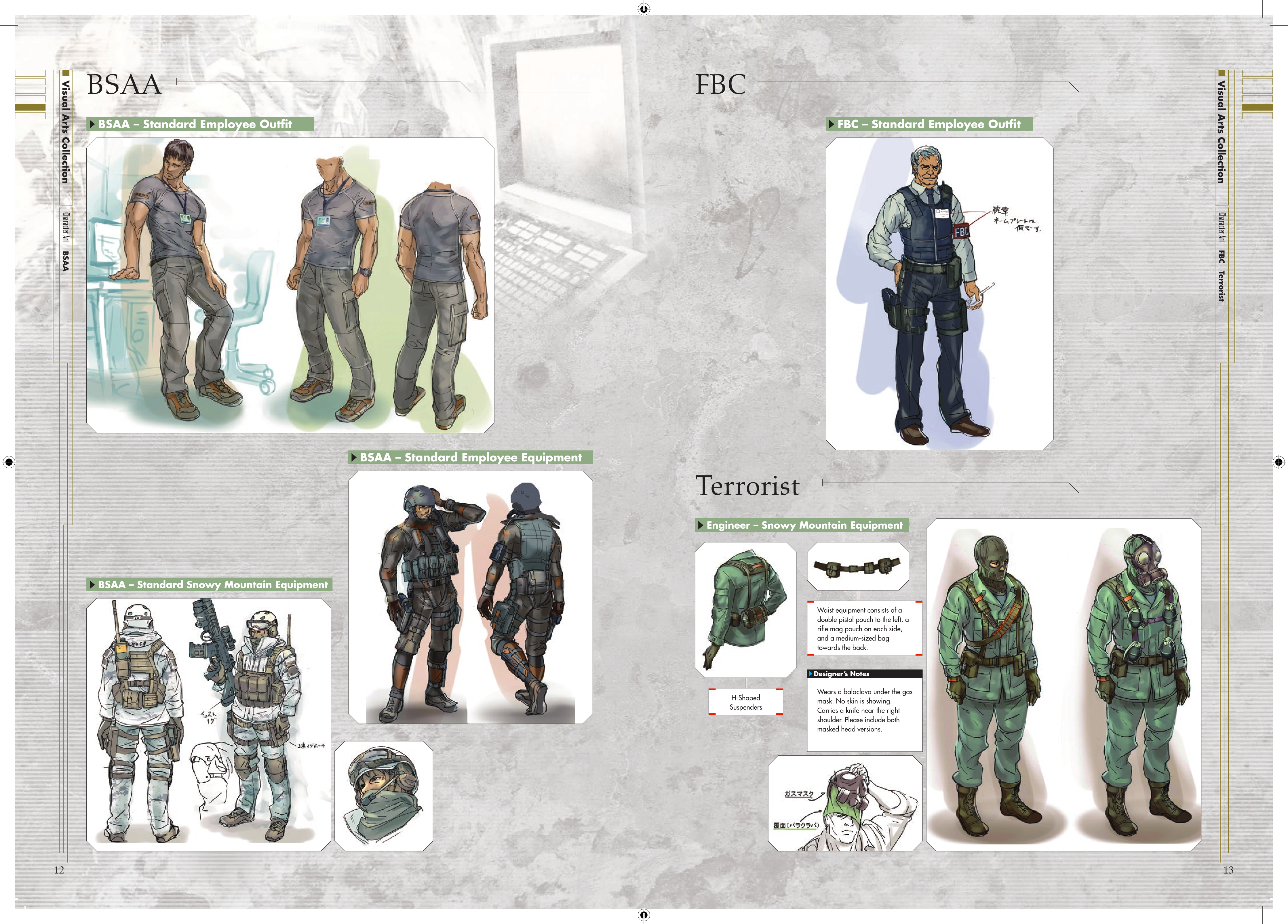absurdres artbook bsaa capcom concept_art highres military military_uniform official_art resident_evil resident_evil:_revelations tactical_clothes terrorist