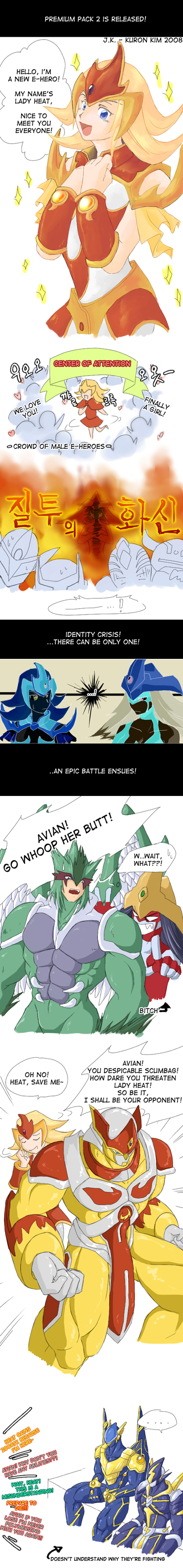1girl absurdres burstinatrix duel_monster elemental_hero_burstinatrix highres long_image speech_bubble tall_image yu-gi-oh! yu-gi-oh!_gx
