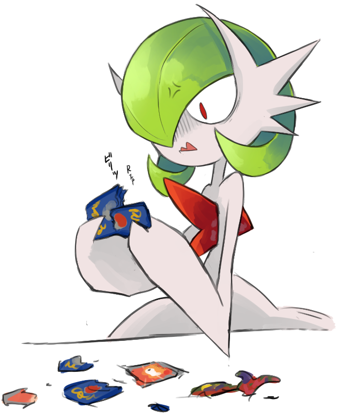anger_vein card colored_skin dmt_(auburn) gardevoir gen_3_pokemon holding holding_card mega_gardevoir mega_pokemon nintendo pokemon pokemon_(creature) pokemon_card pokemon_tcg red_eyes simple_background trading_card white_background white_skin