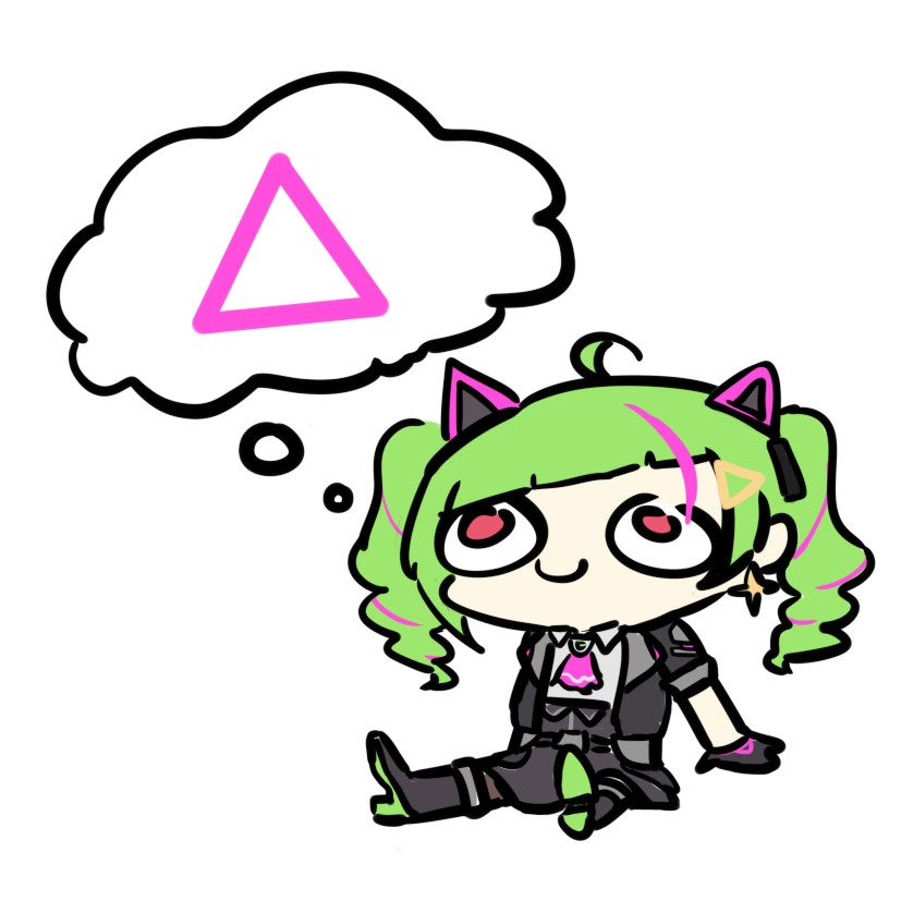 1girl animal_ear_headphones animal_ears ascot black_footwear black_gloves black_jacket black_skirt breasts c: cat_ear_headphones chibi chibi_only closed_mouth collared_shirt commentary delutaya earrings fake_animal_ears gloves green_eyes hair_ornament headphones indie_virtual_youtuber jacket jewelry long_hair looking_up multicolored_hair pink_ascot pink_eyes pink_hair qb_(drawingsomething2015) shirt shoe_soles short_sleeves simple_background sitting skirt smile solo speech_bubble star_(symbol) star_earrings streaked_hair thought_bubble transparent_background triangle triangle_hair_ornament twintails two-tone_hair virtual_youtuber white_shirt