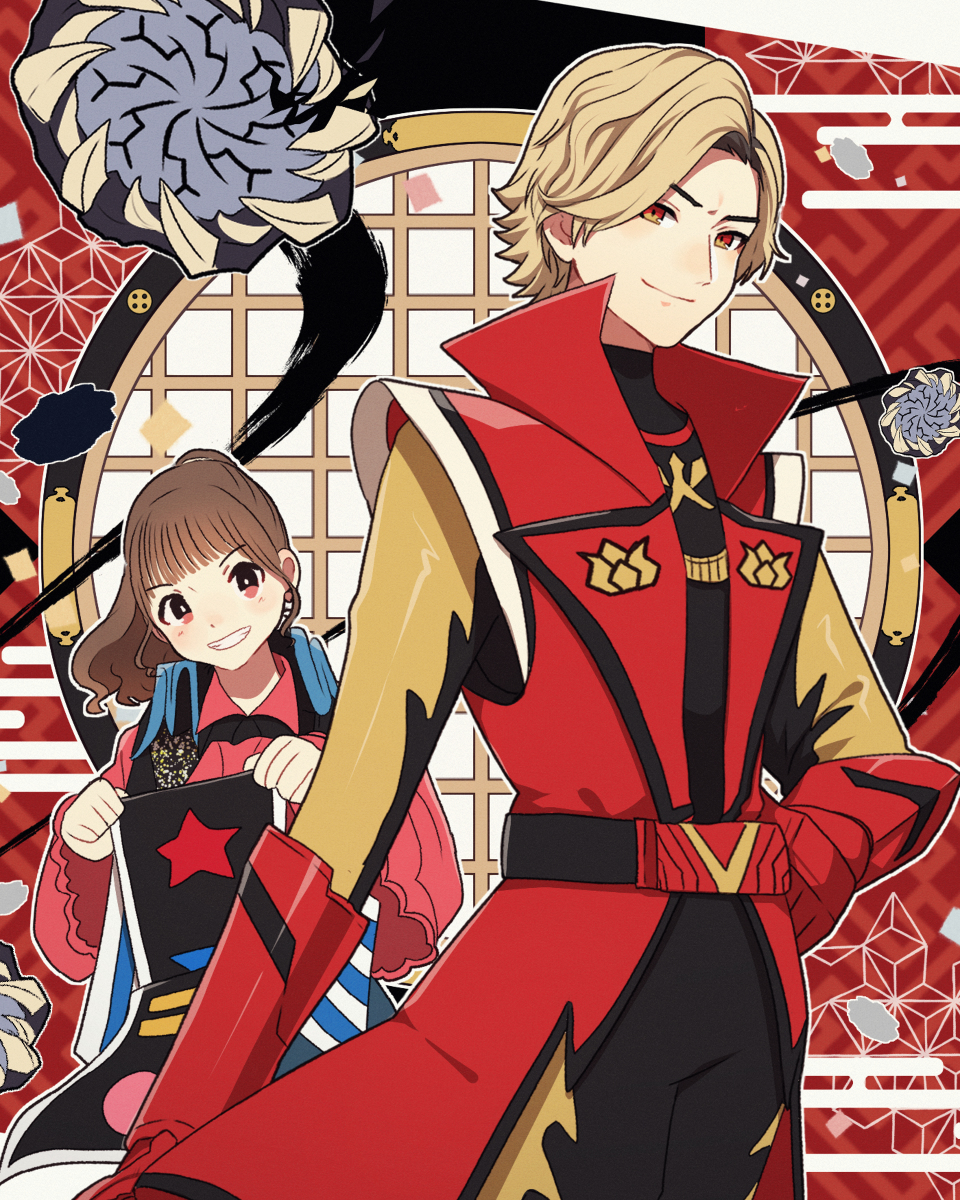 1boy 1girl brother_and_sister flint_goldtsuiker helmetless highres kikai_sentai_zenkaiger mumumu siblings super_sentai twokaiser zox_goldtsuiker