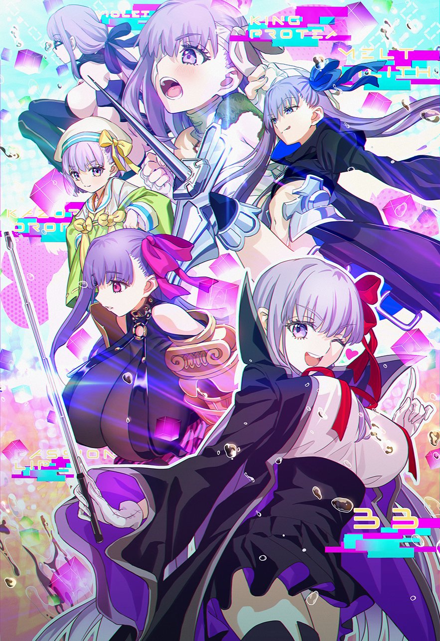6+girls aora armored_boots bandage_over_one_eye bandaged_arm bandaged_head bandages bare_shoulders bb_(fate) bb_(fate/extra) black_coat black_jacket black_skirt black_thighhighs blue_eyes blue_ribbon blush boots bow breasts claw_(weapon) claws coat collar collared_shirt criss-cross_halter cropped_jacket fate/extra fate/extra_ccc fate/extra_ccc_fox_tail fate/grand_order fate_(series) giant giantess glasses gloves green_kimono hair_bow hair_ribbon halterneck hat high-waist_skirt highres huge_breasts jacket japanese_clothes kazuradrop_(fate) kazuradrop_(first_ascension)_(fate) kimono kingprotea_(fate) large_breasts long_hair long_sleeves looking_at_viewer meltryllis_(fate) moss multiple_girls naked_bandage navel neck_ribbon o-ring one_eye_closed open_clothes open_coat open_mouth passionlip_(fate) pink_eyes pink_ribbon pointer popped_collar prosthesis prosthetic_leg purple_eyes purple_hair red_ribbon ribbon sailor_collar shirt short_hair short_kimono skirt sleeves_past_fingers sleeves_past_wrists small_breasts smile tassel thighhighs thighs tongue tongue_out very_long_hair violet_(fate) weapon white_gloves white_hat white_sailor_collar white_shirt wide_sleeves yellow_bow