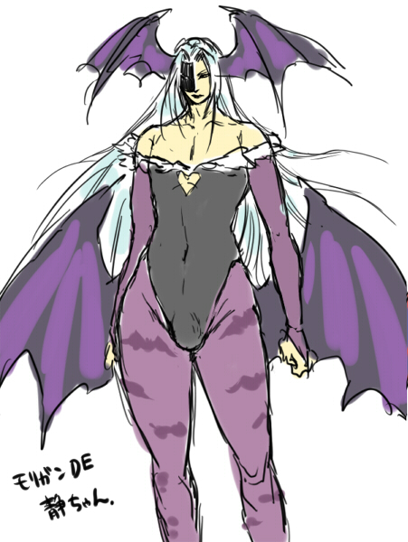 bemani capcom cosplay crossdressing darkstalkers joka_(hiwai) male_focus morrigan_aensland morrigan_aensland_(cosplay) pop&#039;n_music zizz